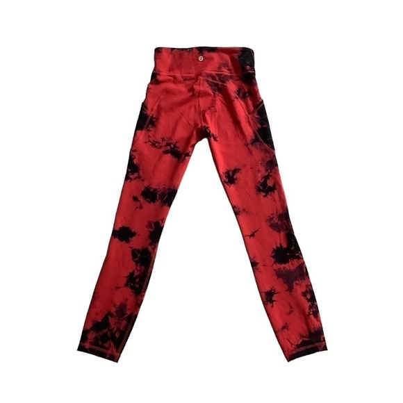 Lululemon Wunder Train High-Rise Tight 25" *WashTie Dye Carnation Red Size 4 - Picture 6 of 12